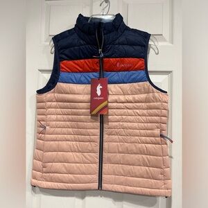 Cotopaxi Women’s Medium Fuego Down Insulated Puffer Vest Blue Ink Rosewood NWT